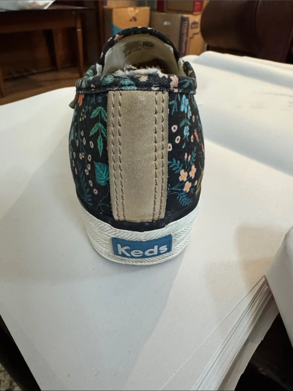 Keds Black Floral Slip-On Canvas Sneakers